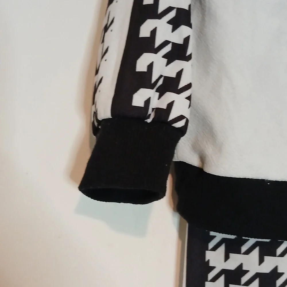 Shein 4Y girls‎ matching houndstooth pattern pants and long sleeve top